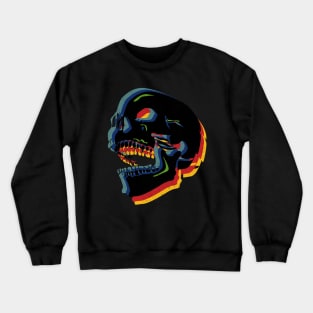 Skull Blurred Sideways Crewneck Sweatshirt